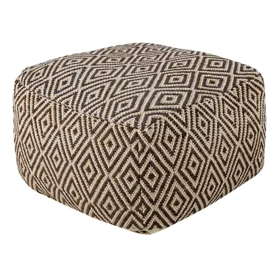 Wool Pouffe Brown and Beige MANISA