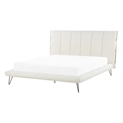 Bed Faux Leather BETIN x cm (EU King Size) Cream