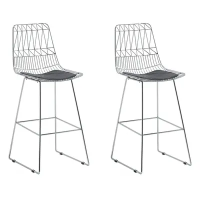 Set of Bar Chairs PRESTON Metal Silver