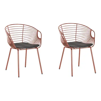 Set of Dining Chairs HOBACK Metal Copper