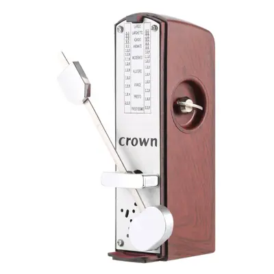 (Brown) Portable Mini Mechanical Metronome Universal 11cm Height for Piano Guitar Violin Ukulele