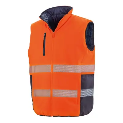 (XXL, Fluorescent Orange) SAFE-GUARD by Result Unisex Adult Soft Touch Reversible Safety Gilet