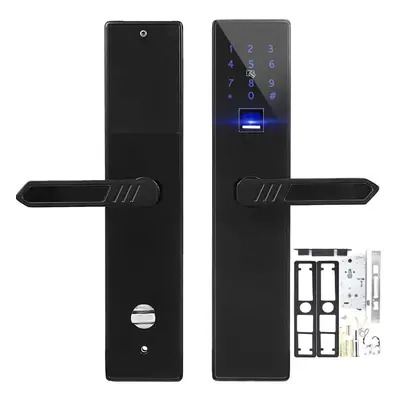 (.black) 4in1 Digital Smart Door Anti-theft Lock Biometric Fingerprint Digital Code Electronic D