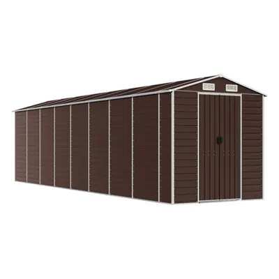 (brown, x x cm) vidaXL Garden Shed Outdoor Storage Shed Patio Yard Tool Shed Galvanised Steel