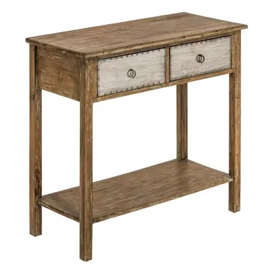 Premier Housewares Shoreditch Drawer MDF Fir Wood Legs Console Table 90cm