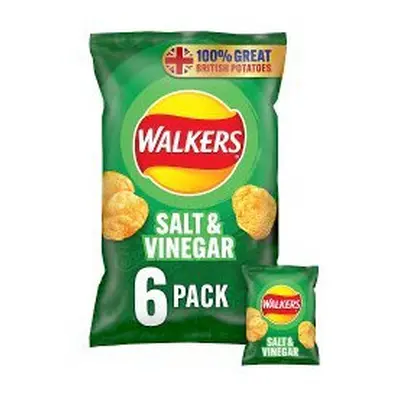 Walkers Salt & Vinegar Multipack Crisps 6x25g (Pack of 18)