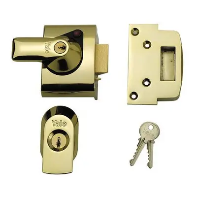 Yale P-BS2-BLX-PB-60 Maximum Security Double Locking Nightlatch 40mm Brass Cylinder Brasslux Cas