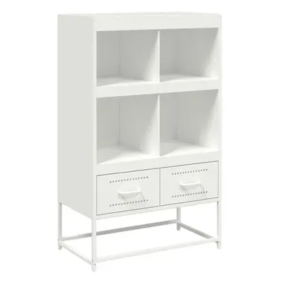 vidaXL Highboard Sideboard Buffet High Cabinet Storage Cupboard White Steel