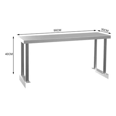 (90*30*40cm) Single/Double Tier Over Shelf Prep Table Stainless Steel Top Overshelf Catering