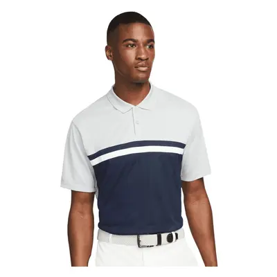 (M, Light Smoke Grey/Obsidian Blue) Nike Mens Victory Dri-FIT Golf Polo Shirt