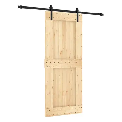 vidaXL Sliding Door Barn Door with Hardware Set Interior Door Solid Wood Pine