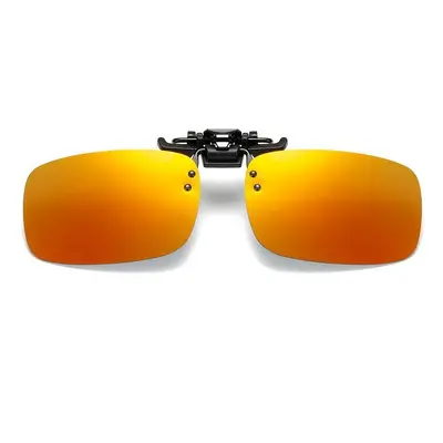 (Red) Unisex Sunglasses Polarized Clip on For Driving Cycling Night Vision Square