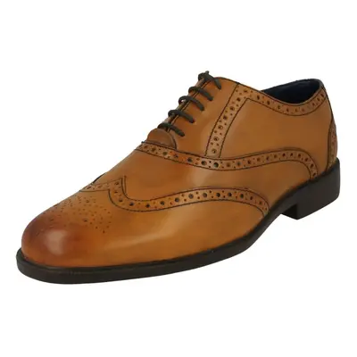 (UK 9.5, Cognac (Brown)) Mens Padders Lace Up Brogue Shoes Oxford - G Fit