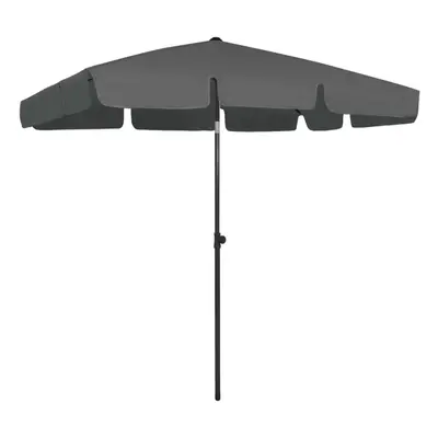 vidaXL Beach Umbrella Anthracite Patio Oparasol Sun Shelter Sunshade Outdoor