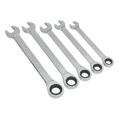 5pc Slim Handled Combination Spanner Set - Point Metric Ring Open End Head