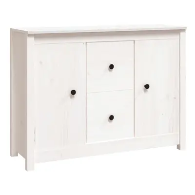 (White) vidaXL Solid Wood Pine Sideboard Side Cabinet Home Organiser Multi Colours