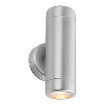 Up & Down Twin Outdoor Wall Light - x 7W LED GU10 - Stainless Steel