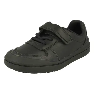 (UK Infant, Black) Boys Clarks Formal/School Shoes Rock Verve T - F Fit