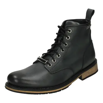 (UK 12, Black) Mens Harley Davidson Lace Up Ankle Boots Joshua - W Fit