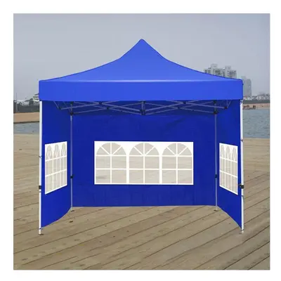 (Blue) 3x4m Side Wall Gazebo Tent Cover Waterproof Marquee Party Wedding Sunshade Shelter Campin