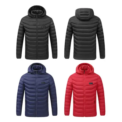 (Red, 4XL) Unisex USB 11-Heating Zones Dual-control Electric Heated Vest Winter Warm Up Jacket C