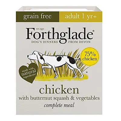 Forthglade Complete Natural Wet Dog Food - Grain Free Chicken (18 x 395g) Trays - Adult Dog Food