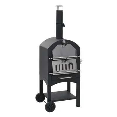 vidaXL Charcoal Fired Outdoor Pizza Oven with Fireclay Stone Garden Cooker