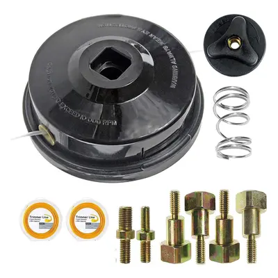 UNIVERSAL Dual Line Manual Feed Head with Bolts + x 90m Refill for Strimmer/Trimmer/Brushcutter