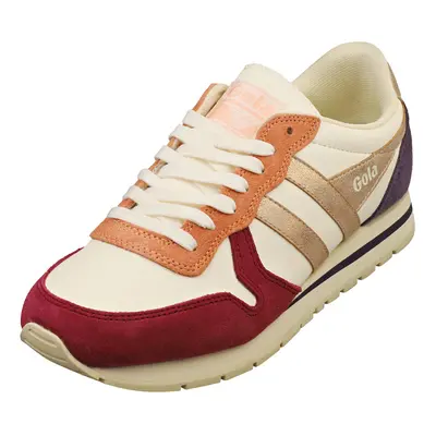 (7) Gola Daytona Quadrant Womens Fashion Trainers in Off White Cerise