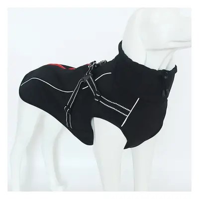 (Black, S) Waterproof Dog Jacket Reflective Large Clothes Coats Winter Warm Outdoor Suit