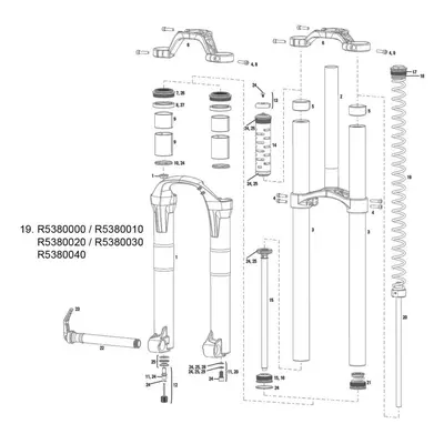 RockShox Left Coil Spring X Firm Domain Dual Crown Boxxer Race RC Team R2C