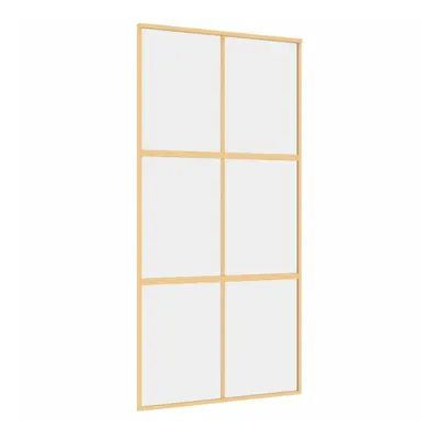 vidaXL Sliding Door Interior Barn Door Gold Clear ESG Glass and Aluminium