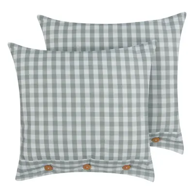 Set of Cushions Checked TALYA x cm Mint Green