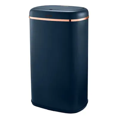 Tower Cavaletto Square 58L Sensor Bin in Midnight Blue & Rose Gold