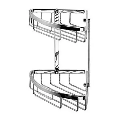 Croydex Slimline Aluminium Two Tier Corner Basket Shower Caddy, Lifetime Rust Free Guarantee