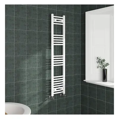 (1400x300mm, White) NRG Curved Central Heating Towel Rail Bathroom Heated Rad Radiators Ladder W