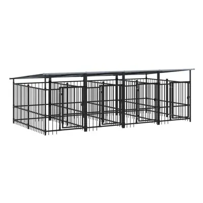 (394 x x cm) vidaXL Outdoor Dog Kennel Steel Puppy Crate Pet Cage Enclosure Multi Sizes