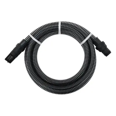 vidaXL Suction Hose Garden Hose Pipe with PVC Connectors Black 1" m PVC