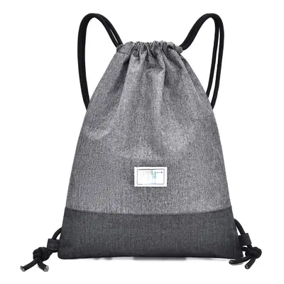 (Light Grey) Water-resistant Drawstring Backpack Bag