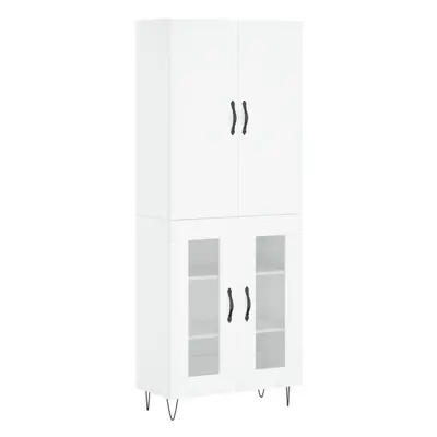 (white, glass doors) vidaXL Highboard Sideboard Storage Cabinet Home Side Cabinet Engineered Woo