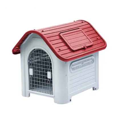 (Red, Without door) Pet House Kennel Outdoor For Dog Four Seasons Universal Waterproof Plastic