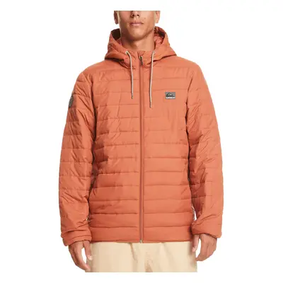 (M, Baked Clay) Quiksilver Mens Scaley Hooded Warm Winter Padded Puffer Jacket Coat