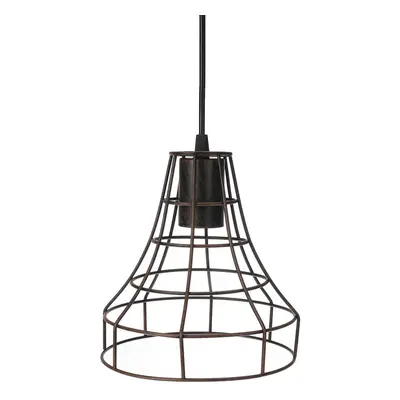 (Rust) Chandelier Bronze Black Rust Pendant Light Wire Cage Hanging Light Fixture