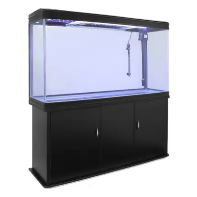 Fish Tank Cabinet Aquarium LED Light Tropical Marine Large Black 4ft Litre