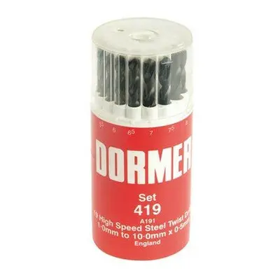 Dormer A191419 No.419 Metric HSS Drill Set of 1.0-10.0 x 0.5mm