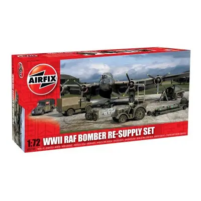 A05330 1:72 WWII Bomber Re-Supply Dioramas and Buildings Model Set, Green, Grey, 1:72 Scale