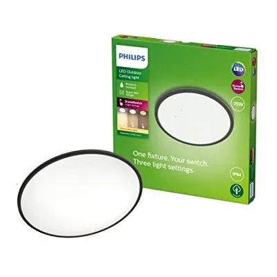 Philips LED Superslim Outdoor Ceiling Light 15W [Warm White - Black] Water Resistant IP54, for G