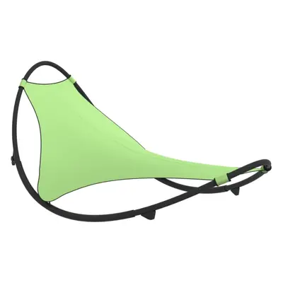 (green) vidaXL Rocking Sun Lounger with Wheels Sun Bed Steel and Textilene Fabric