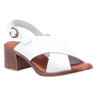 (36, White) Hush Puppies: Womens White Gabrielle Heeled Sandal