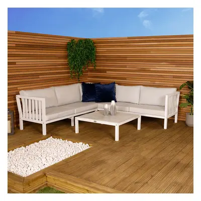 CHARLES BENTLEY FSC Acacia, White Washed, Corner Lounge Set, Garden, Outdoor, Patio, Sofa, 1x So